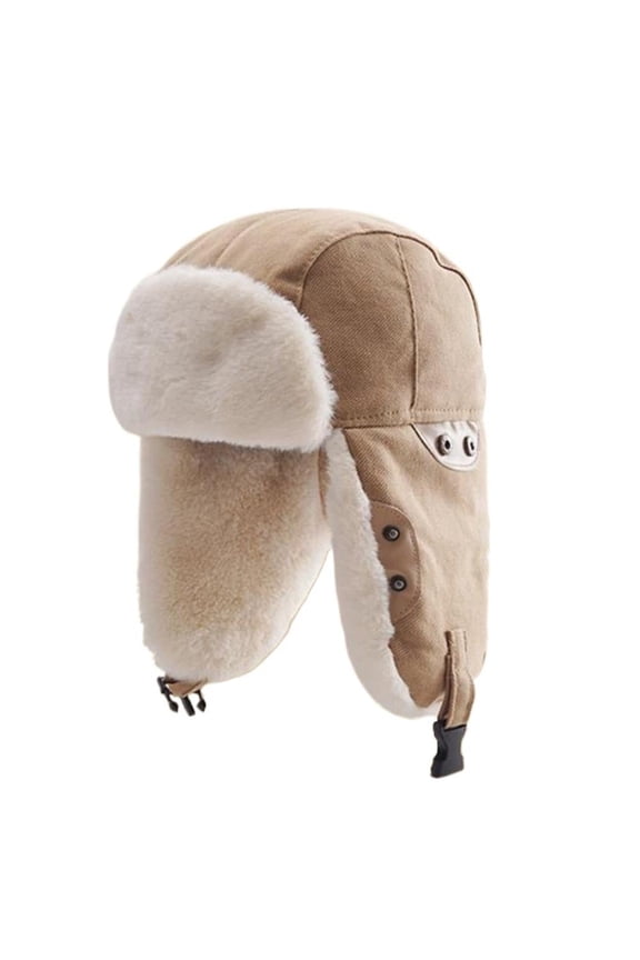 SHUZHENG Trapper Hat with Faux Fur Lining,Trapper Russian Hats Faux Fur with Ear Flap, Cold Weather Winter Gear for Men & Women