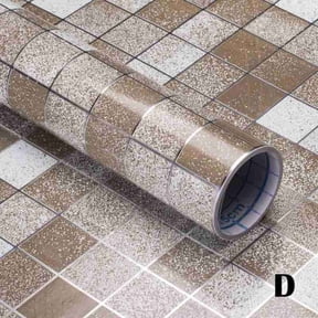 QHUDLV Self‑Adhesive Mosaic Tile Sticker 45×100 cm,Waterproof Wall Paper,Bathroom Kitchen Decor