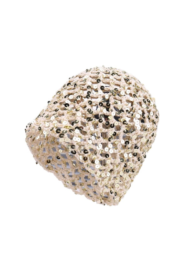 Sequined Hollow Pullover Hat,Knitted Beanie Skull Hats for Women Handmade Crochet Hollow Out Sequin Y2k Winter Fall