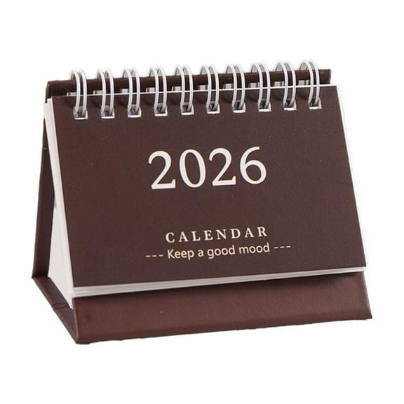 QHUDLV Small Desk Calendar 2025-2026, Mini Flip Calendar for Home, School, and Office