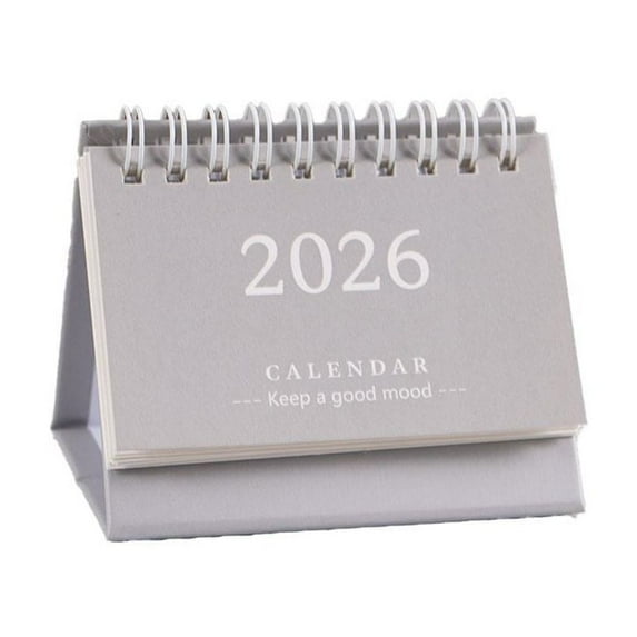 QHUDLV 2026 Simple English Mini Desk Calendar Desktop Portable Desktop Pocket Decoration Display Calendar Calendar