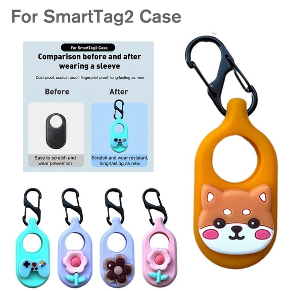QHUDLV Smart Tag Silicone Protective Case,Anti‑Slip Waterproof Cover,Fits Trackers on Pets or Luggage