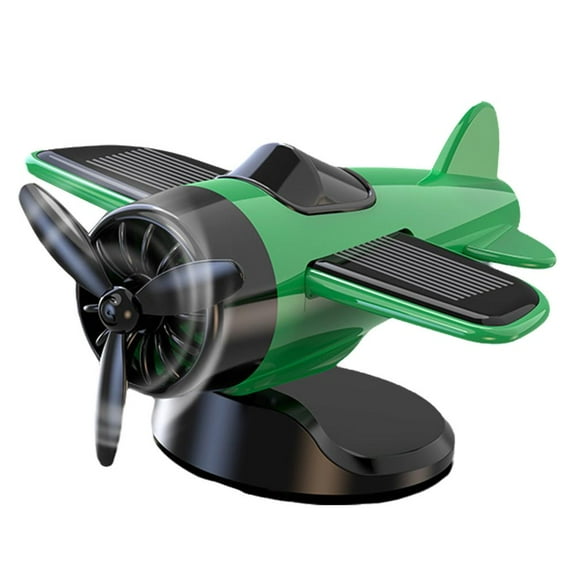 QHUDLV Solar Airplane Dashboard Ornament,White Car Decoration Model with Spin Motion,Military Gift Interior Accessory