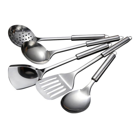 QHUDLV Stainless Steel Cookware Set Kitchen Utensil Bundle Cooking Spoon Slotted Ladle Spatula Nonstick Safe Dishwasher Safe Heavy Duty Professional Cooking Tools Gift for Home Chefs