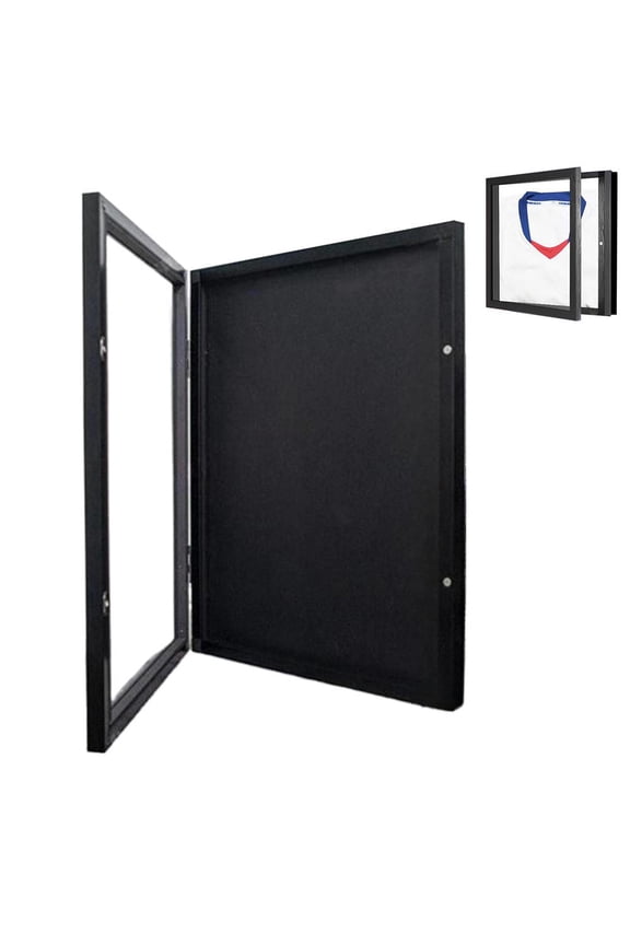 T Shirt Display Frame, 13 x 13 Black Imitation Wood T Shirt Frame with 98 UV Protection Acrylic, 1 Depth of Usable Space Shadow Box, Display Case for Shirts, Jerseys, Memorabilia