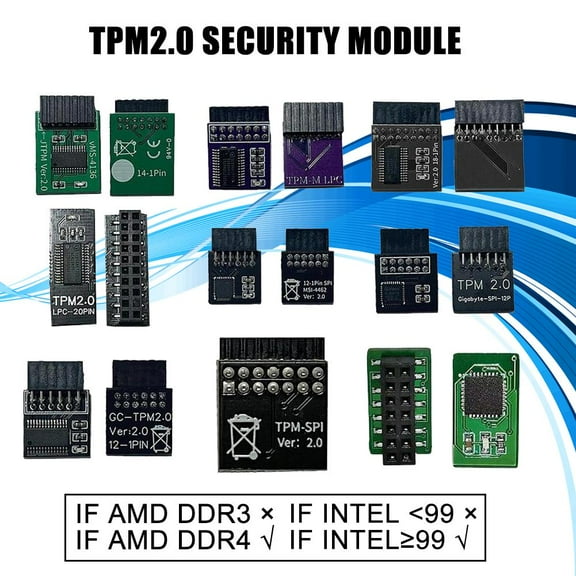 QHUDLV TPM2.0 Module,Secure Bus Header,12/14/18/20 Pin Compatibility