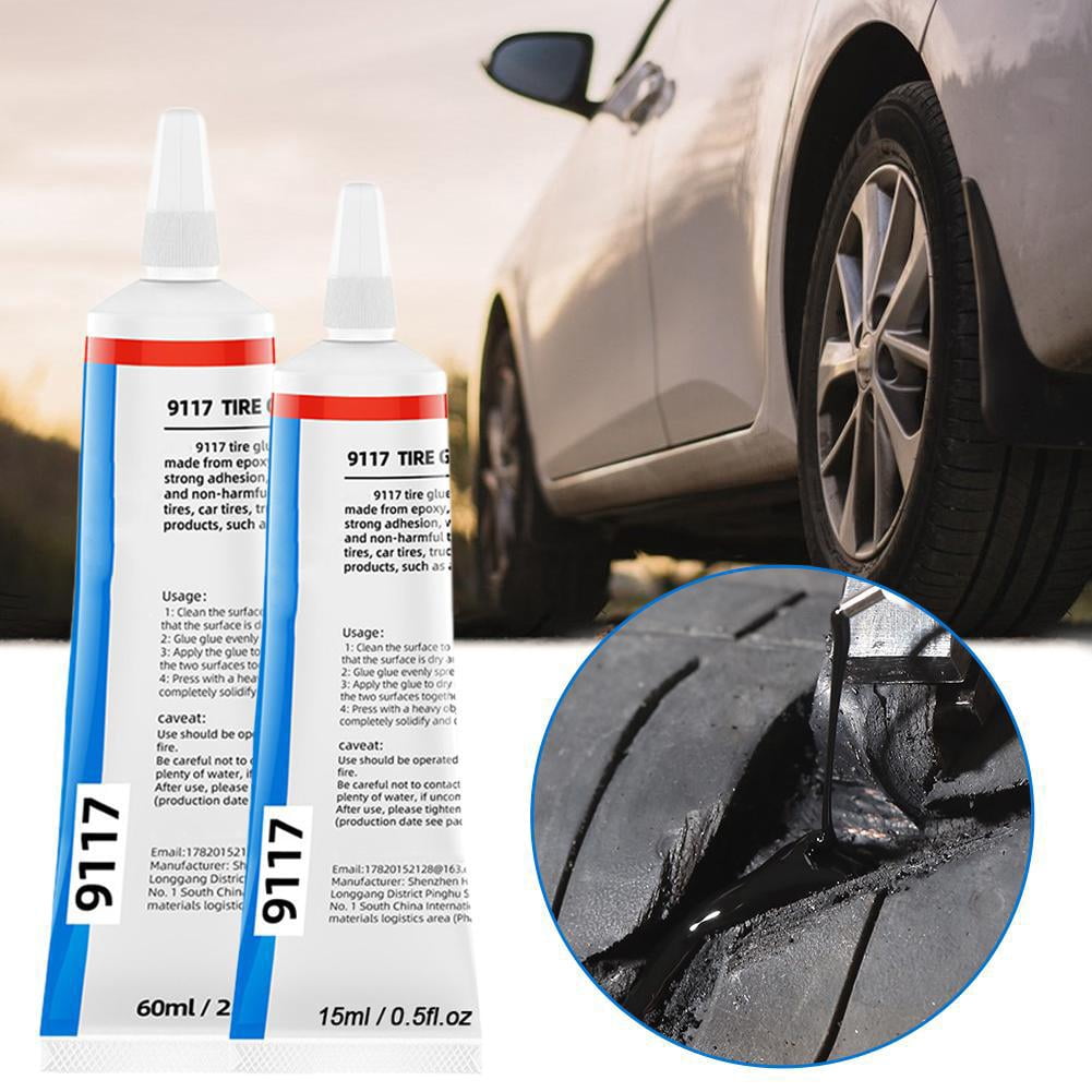 Image showcasing QHUDLV Tire Repair Glue Kit,Instant Adhesive for Tires,Car Rubber Tire ...