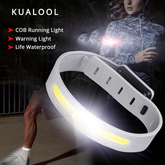 QHUDLV USB Rechargeable Running Arm Light Bright LED Night Safety Flash Lamp for Jogging Cycling Outdoor Sports Waterproof Adjustable Reflective Workout Visibility Strap Hands Free Exercise
