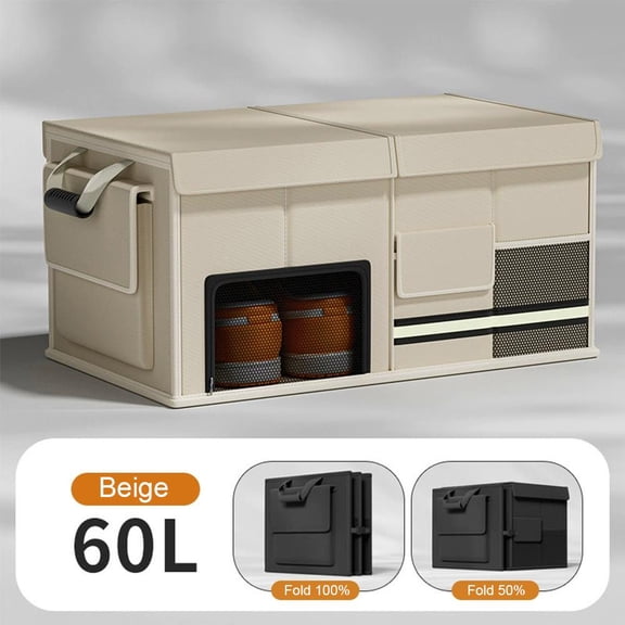 QHUDLV Universal Large Capacity Car Trunk Organizer 30L/60L Foldable Car Storage Box For Fishing Tool Storage Waterproof Bag Camping organizers For back suv car suv organizer truck seat storage or