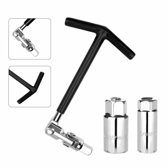 QHUDLV Universal Spark Plug Socket Wrench Set,T-Handle Tool for Motorcycles, Lawn Mowers