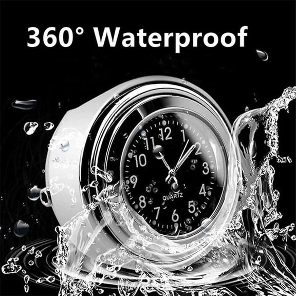 QHUDLV Universal Waterproof Aluminum Motorcycle Handlebar Mount,Quartz Clock for Timetable