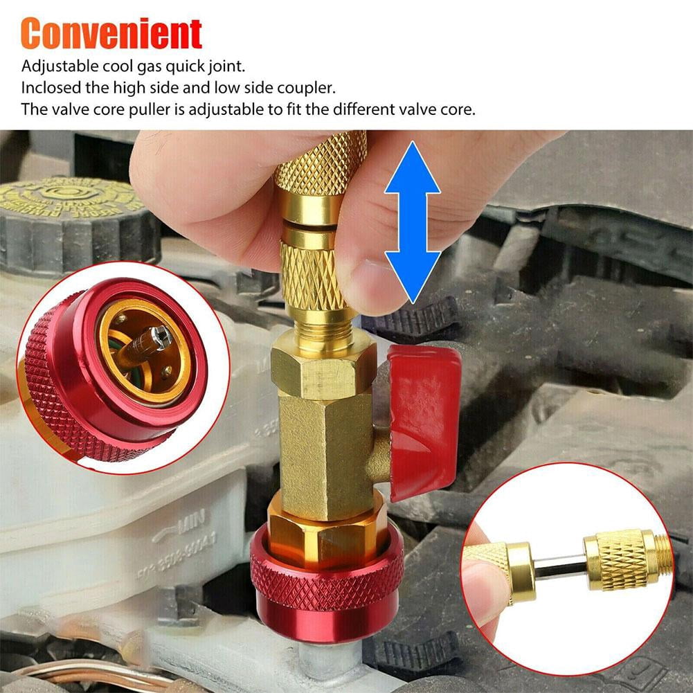 QHUDLV Valve Core Remover Tool Set,High and Low Pressure,Quick Install ...