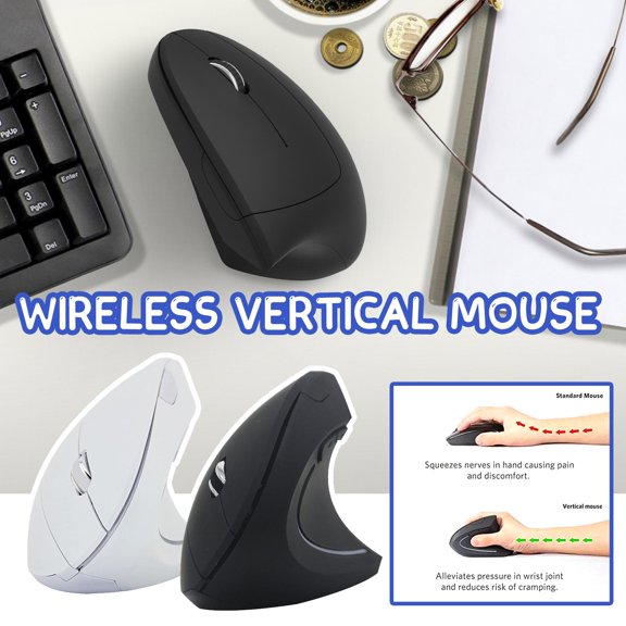 QHUDLV Vertical Gaming Mouse,Ergonomic Rechargeable Wireless,Optical Precision for PC