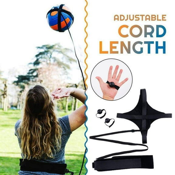 QHUDLV Volleyball Training Equipment Aid,Volleyball Serve Trainer with Two Elastic Cord,Volleyball Spike Trainer,Great Solo Serve & Spike Trainer for Beginners & Pro