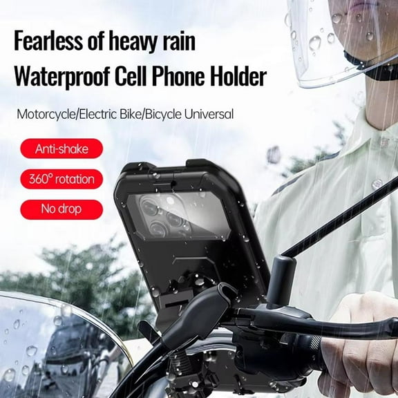 QHUDLV Waterproof Bike Phone Holder,Universal GPS Mount,360 Adjustable