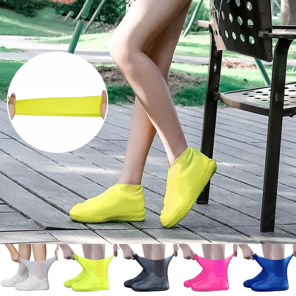 QHUDLV Waterproof Shoe Covers, Non Slip Reusable Overshoes Silicone Rubber Rain Elastic Protectors Apply Shoe Outdoor Cycling Cover