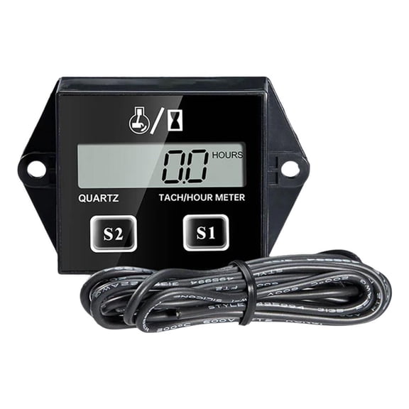 QHUDLV Waterproof Tiny Tach Digital Hour Meter Tachometer For 2/4 Stroke EngUK