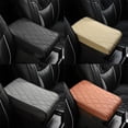 thumbnail image 1 of QHUDLV Wave Embroider PU Leather Car Armrest Mat Center Console Arm Rest Protection U0, 1 of 9