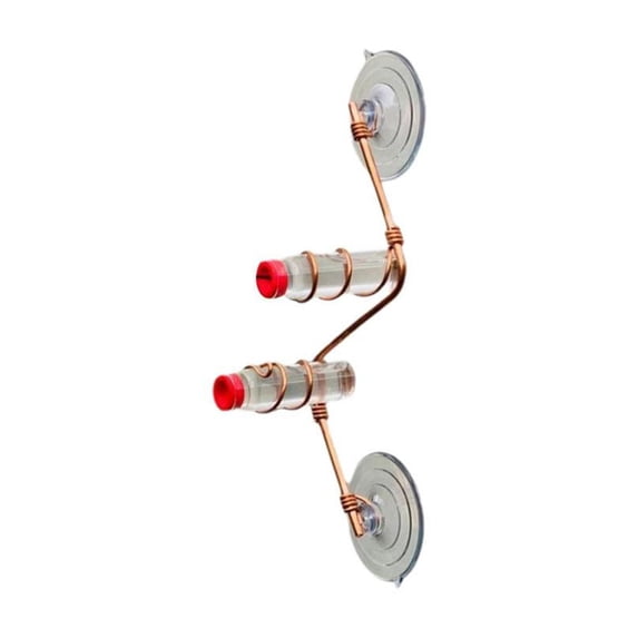 QHUDLV Window Hummingbird Feeder2025 New Upgrade Modern Hummingbird FeederHandcrafted Copper And Aluminum with Glass Bottles, Suction Cups