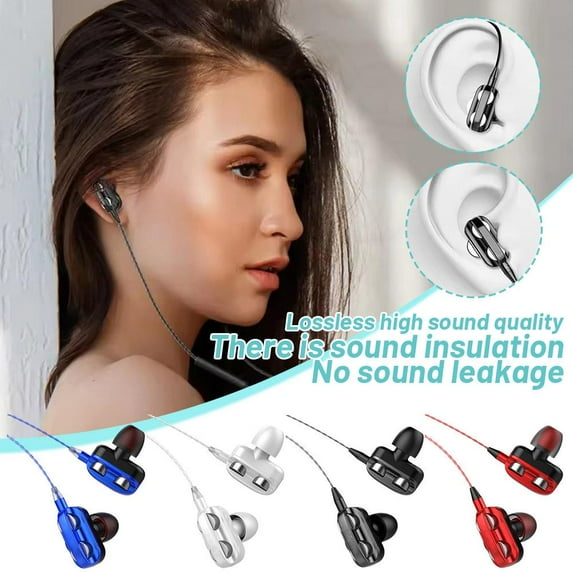 QHUDLV Wired Stereo Headphones,In-Ear Fashion Design, High-Quality Mic