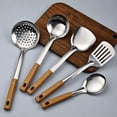 thumbnail image 1 of QHUDLV Wok Spatula,Slotted Spatulas,Ladle,Skimmer Ladle Tool Set, Stainless Steel Kitchen Utensils Set, Mirror Polished Stainless Steel Cooking Utensils, 1 of 9
