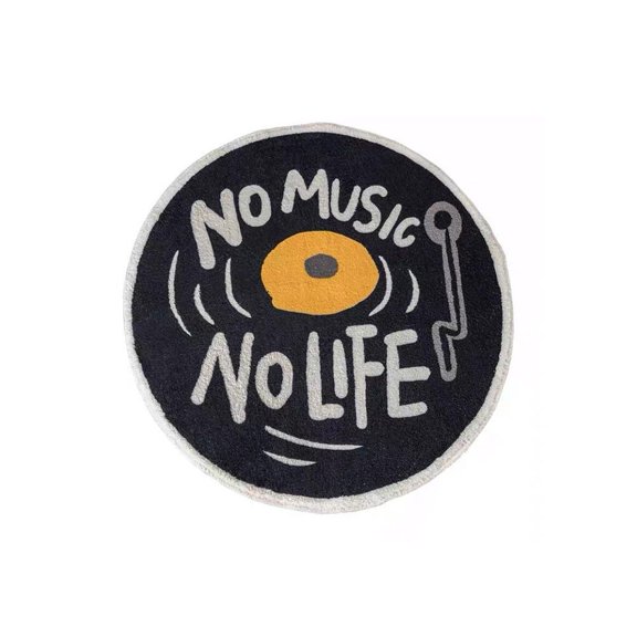 QHUDLV Wokii Disc Floor Mat,Vinyl Record Rug,Creative Round Area Carpet