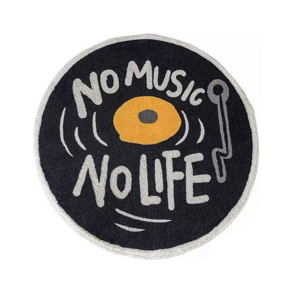 QHUDLV Wokii Disc Floor Mat,Vinyl Record Rug,Creative Round Area Carpet
