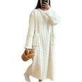 thumbnail image 1 of QHUDLV Womens Coral Velvet Nightgowns Long Sleeve Sleepwear Winter Thickening Full Shirts Length Sleep, 1 of 5