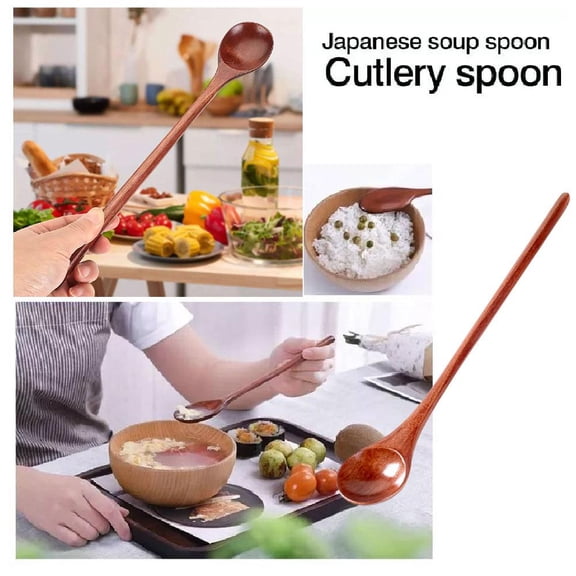 QHUDLV Wooden Honey Dipper Long Handle Coffee Spoon Mini Stirring Utensil Slim Kitchen Tool Natural Wood Scoop Handcrafted Dessert Mixer Eco Friendly Tea Blender Food Grade Small Measuring Spoon