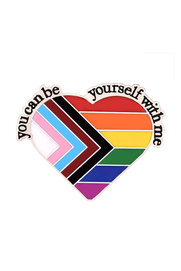 Gay Badge You Can Be Yourself With Me Enamel Pin Space Trans Flag Ally Gift Charm Brooch Jewelry U1R7 Pins For Backpacks