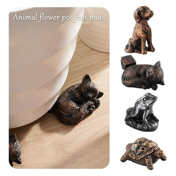 QHUDLV ZHOSXRC Pot feet for Outdoor Planters,Planter Risers for Pots Indoor,Mini Animal Figurines Ornaments Planter Support,Funny Animals Shaped Pot feet for Indoor Outdoor Plant