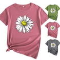 thumbnail image 1 of QHWAUAKFBN T Shirts For Women Trendy Cute Daisy Flower Print Cotton Round Neck Short Sleeves Tshirts Top, 1 of 3