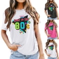 thumbnail image 1 of QHWAUAKFBN T Shirts For Women Trendy Graphic The 80's Shirt Vintage 80S Music Party Short Sleeve Blouse Tshirts Top, 1 of 4