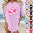 thumbnail image 1 of QHWAUAKFBN T Shirts For Women Trendy Loose Fit Beach Oversized Graphic Tees Vintage Baggy Shirts Summer Vacation Tshirts Top, 1 of 4