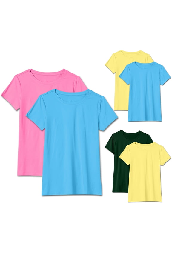 Womens T Shirts Graphic 2Pcs Stretch Short Sleeve Crewneck Pack Of 2 Tshirts Top