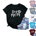 thumbnail image 1 of QHWAUAKFBN Womens T Shirts Graphic Print Cute Cute Dog Mom Short Sleeve Tshirts Top, 1 of 5