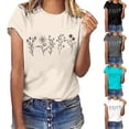 thumbnail image 1 of QHWAUAKFBN Womens T Shirts Graphic ' Summer Cute Printed Glass Colored Short Sleeved Tshirts Top, 1 of 4