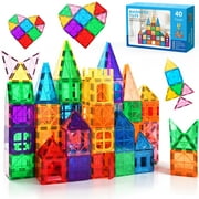 Magnetic Tiles Toddler Toys Colorful Castle Magnatiles Building Blocks STEM Toys for Kids Ages 4-8 Boys & Girls Preschool Learning