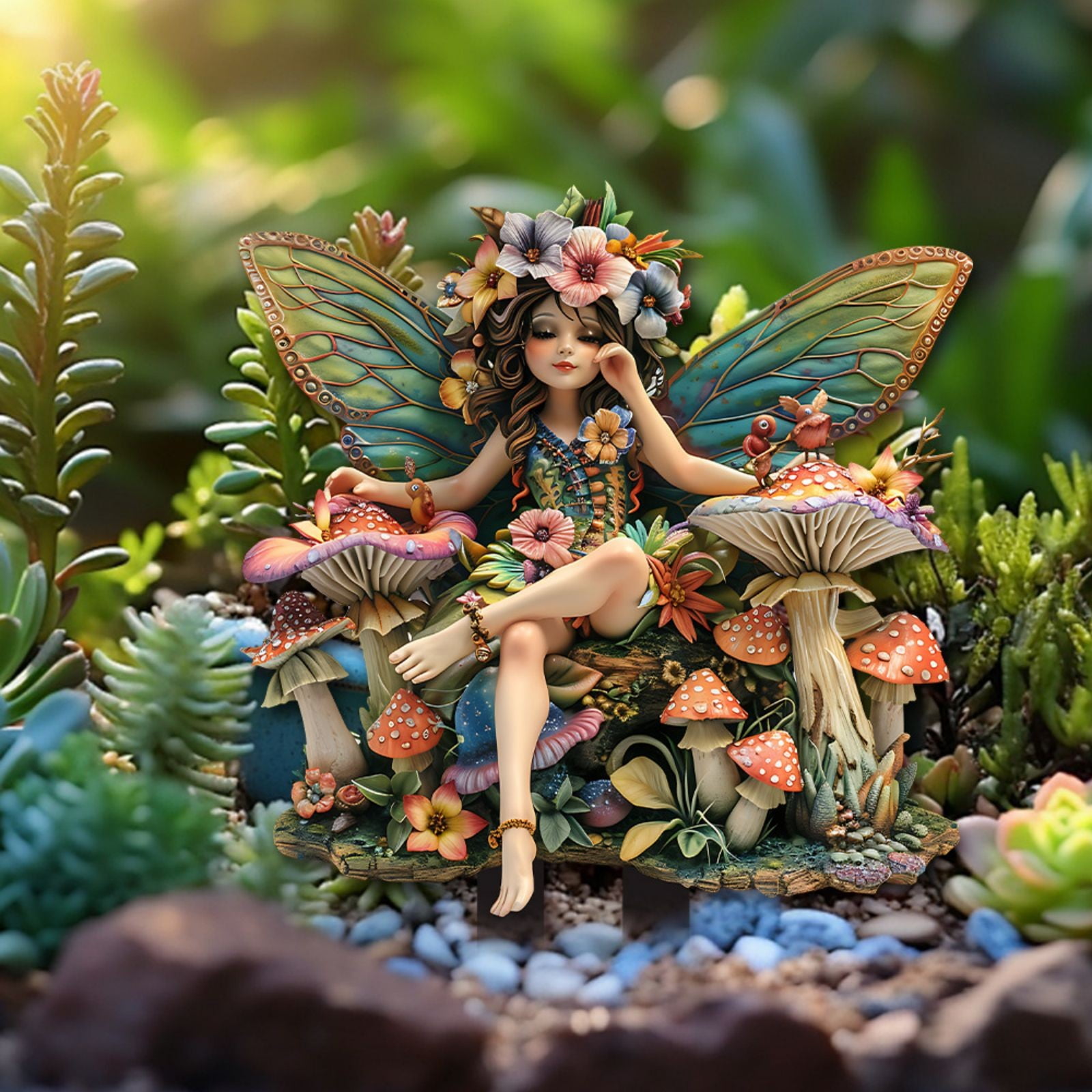 Curated visual reference: Picture Idea: Hxlamzoo Boho Acrylic Fairies Garden Stakes Decorative Fairy Decor