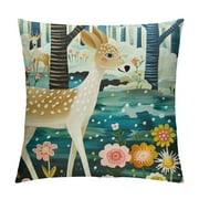 QIANCHENG Body Pillow Pillowcases Cute Cartoon Animal Zippered Pillow Cover Cute Blue Animals Jungle Pattern Pillow Case Protector With Zipper Decorative Soft Large Pillow Cases Covers for Bed Decor