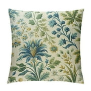 QIANCHENG  Outdoor Chinoiserie Pillow Cover 20x20 Inch Pack of 2 Vintage Blue Flower Boho Pillow Covers Farmhouse Outdoor Floral Pillowcase Square  Cushion Cover for Bedroom Sofa Couch Home Decor
