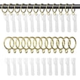 thumbnail image 1 of QIANJI 1.25 Inch Curtain Rings with Hooks, 24 Pack Black Metal Drapery Rings with Pins Fits Up to 1 Inch Curtain Rods, 1 of 7