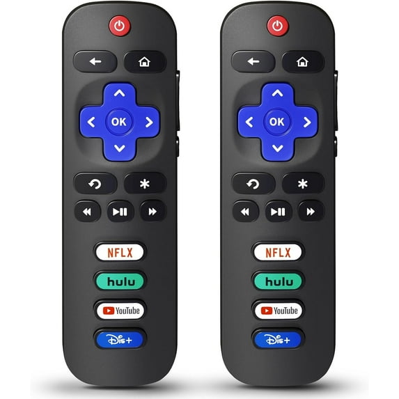 QIANJIA (2 Pack) Replacement Remote Control for Roku Smart TV, for TCL, Hisense,Onn, Philips,Elment, Insignia, Roku TV (Not Compatible with Roku Box, Stick)