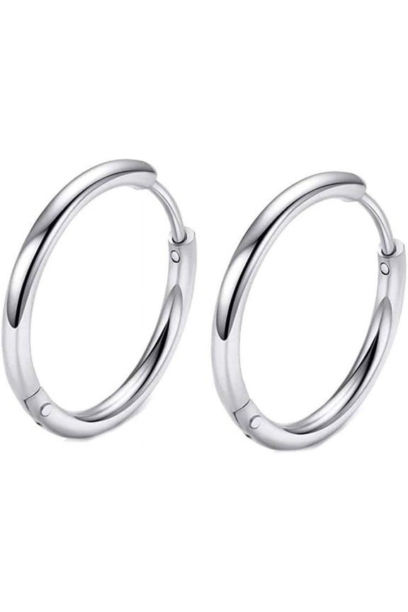 316L Surgical Stainless Steel Huggie Hoop Earrings 6mm 8mm 10mm 11mm 12mm 14mm Hypoallergenic Earrings Hoop Cartilage Helix Lobes Hinged Sleeper Earrings For Men Women