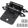 thumbnail image 1 of QIANJIA 4 Pack 2 Pairs 1/2 inch Overlay Kitchen Cabinet Hinges,Black Partial Wrap Around Cabinet Door Hinges for Face Frame Cabinet,Self Closing Black Face Mount Cabinet Hardware, 1 of 6