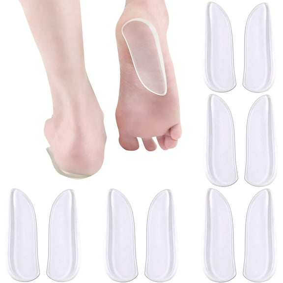 QIANJIA 5 Pairs Medial & Lateral Heel Wedge Silicone Insoles - Corrective Adhesive Shoe Inserts for Foot Alignment, Knock Knee Pain, Bow Legs, Osteoarthritis for Men and Women