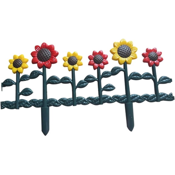 QIANJIA Sunflower Garden Fence Decoration Reusable Patio Border Edging for Lawn Flower Beds Easy to Install Portable Decorative Fence Panel for Outdoor Spaces