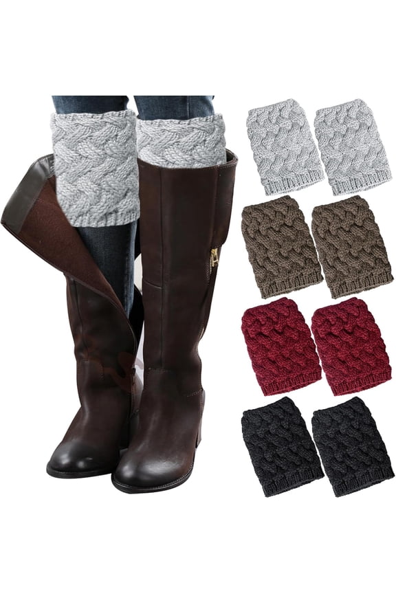 Womens Boot Socks Winter Warm Crochet Knitted Boot Cuffs Topper Socks Short Leg Warmers Gifts