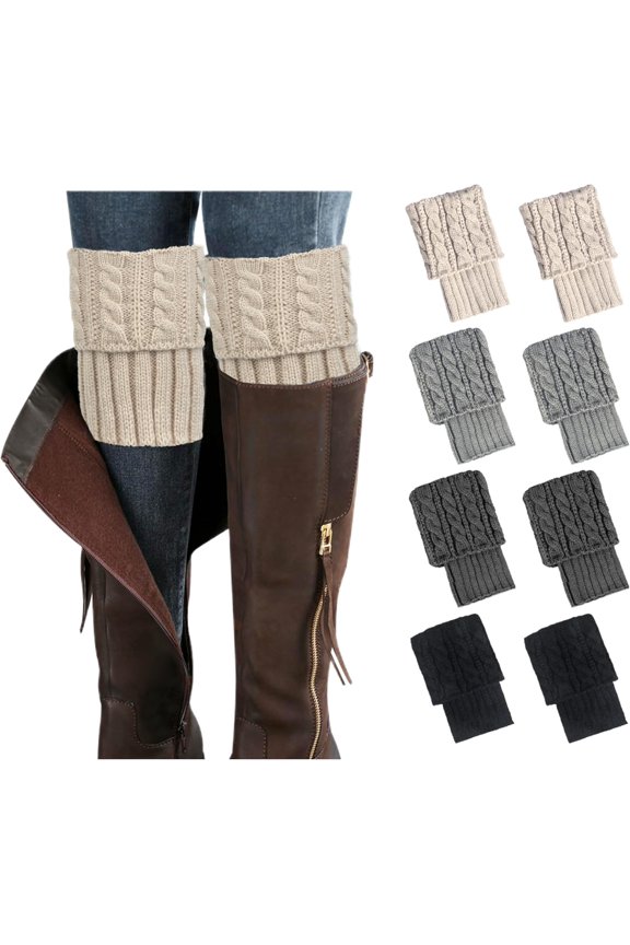 Womens Boot Socks Winter Warm Crochet Knitted Boot Cuffs Topper Socks Short Leg Warmers Gifts