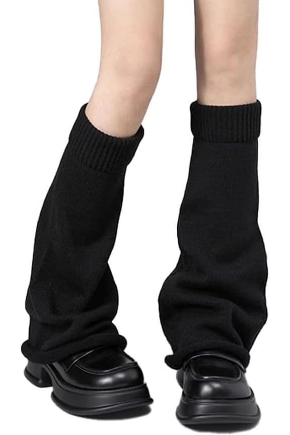 Y2k Star Skull Print Two Side Wear Knitted Leg Warmers Socks Punk Girls Japanese Kawaii Streetwear Leg Cover